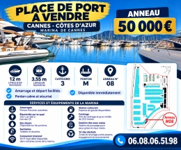 PLACE DE PORT À VENDRE – CANNES / CÔTE D’AZUR