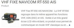 VHF AIS NAVICON RT550 AIS SANS INSCRIPTION MMSI,